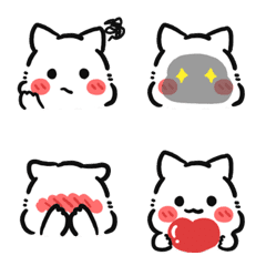 [LINE絵文字] white cat fatの画像
