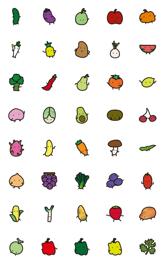 [LINE絵文字]fruits vegetables emojiの画像一覧