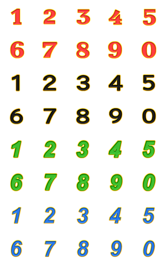 [LINE絵文字]Number classic colour gold animationの画像一覧