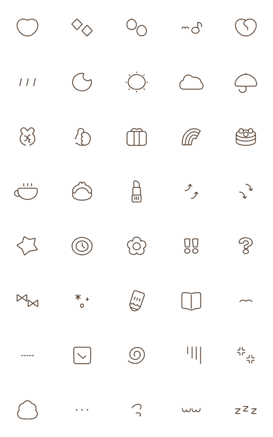[LINE絵文字]まるっこシンプル絵文字の画像一覧