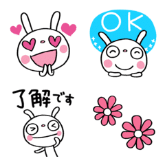 [LINE絵文字] 動く♪ふんわかウサギ絵文字の画像