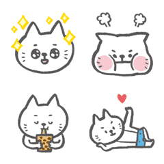 [LINE絵文字] THE WHITE CAT Animated Emojiの画像