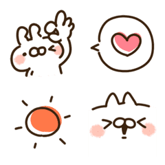 [LINE絵文字] 動く！ねことうさぎの フツーの絵文字★の画像