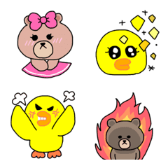 [LINE絵文字] LINE FRIENDSの絵文字の画像