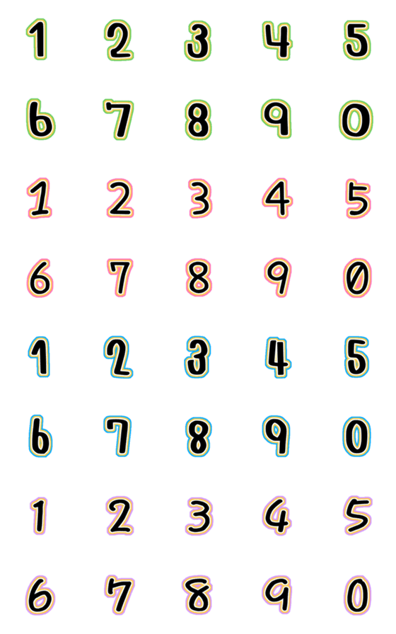[LINE絵文字]Number pastel white animationの画像一覧