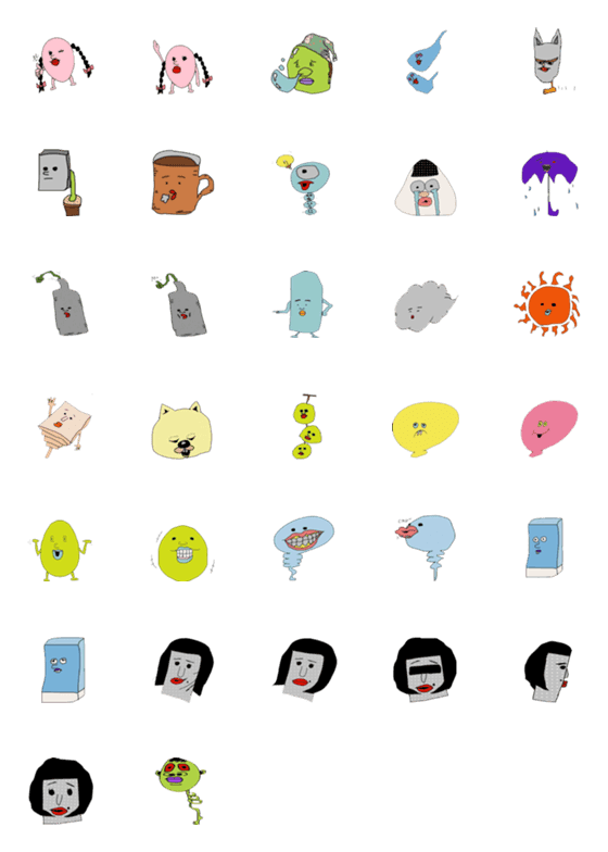 [LINE絵文字]monsters family Emojiの画像一覧