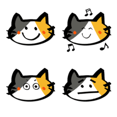 [LINE絵文字] ハチワレ①の三毛猫ver.の画像