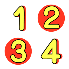 [LINE絵文字] Numbers emoji orange yellowの画像