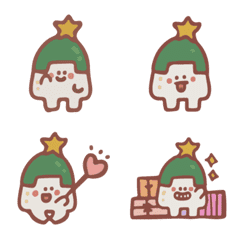 [LINE絵文字] Onigiri disguised as Christmas trees！の画像