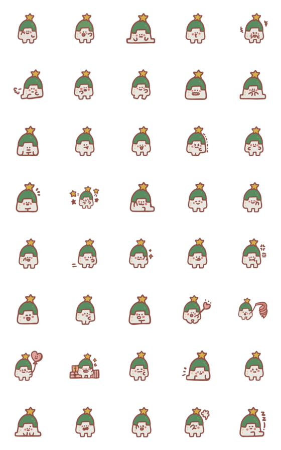 [LINE絵文字]Onigiri disguised as Christmas trees！の画像一覧