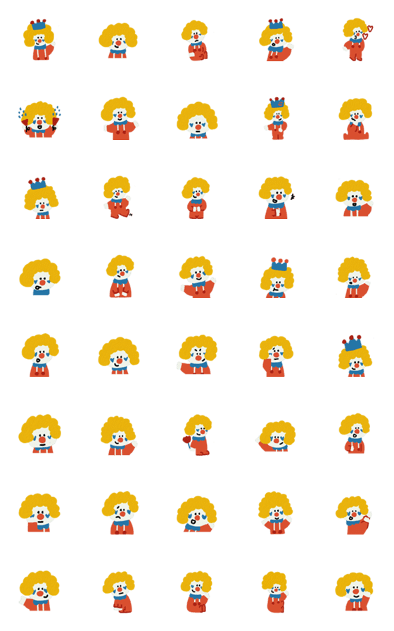 [LINE絵文字]clown with golden hairの画像一覧