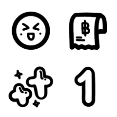 [LINE絵文字] Black＆white number emoji and iconの画像