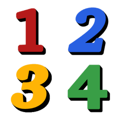 [LINE絵文字] Number classic colour minimal emojiの画像