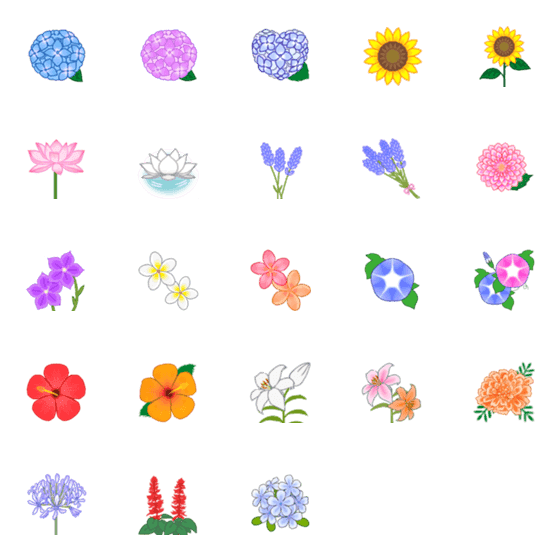 [LINE絵文字]夏の花の画像一覧