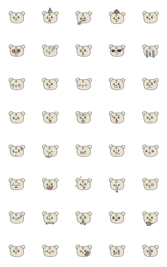 [LINE絵文字]fluffy boo bear emoji Vol.1の画像一覧