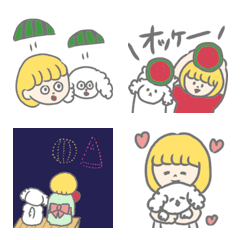 あの夏、わんこ、スイカな絵文字の絵文字メイン画像