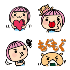 [LINE絵文字] かわい子ちゃんとちびわんこの絵文字の画像