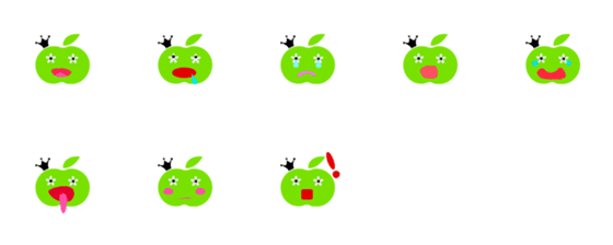 [LINE絵文字]Green Apple Paradiseの画像一覧