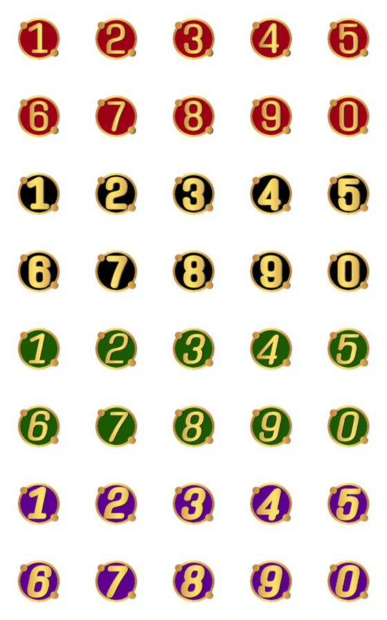 [LINE絵文字]Emoji number classic luxuryの画像一覧