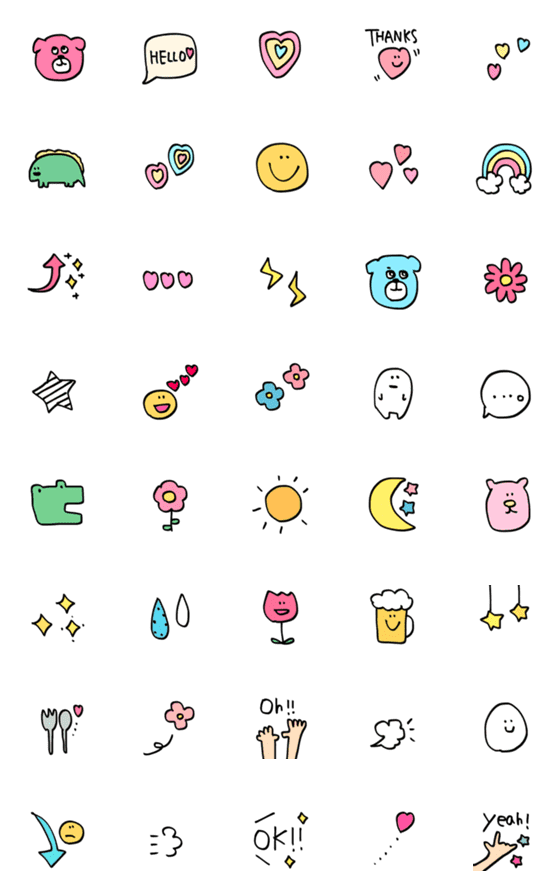 [LINE絵文字]⭐︎⭐︎毎日ハッピー絵文字の画像一覧