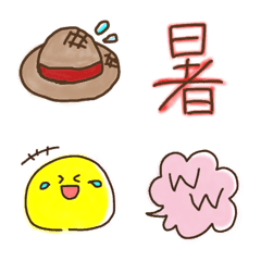 [LINE絵文字] 大人可愛い夏のニコニコ絵文字の画像