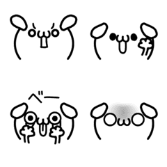 わんこが可愛い♡白黒顔文字絵文字2の絵文字メイン画像