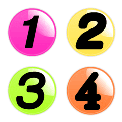 [LINE絵文字] Number classic neon black emojiの画像