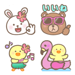 [LINE絵文字] トロピカル BROWN ＆ FRIENDS 絵文字の画像