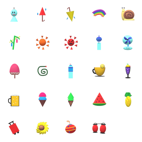 [LINE絵文字]楽しい夏の絵文字の画像一覧