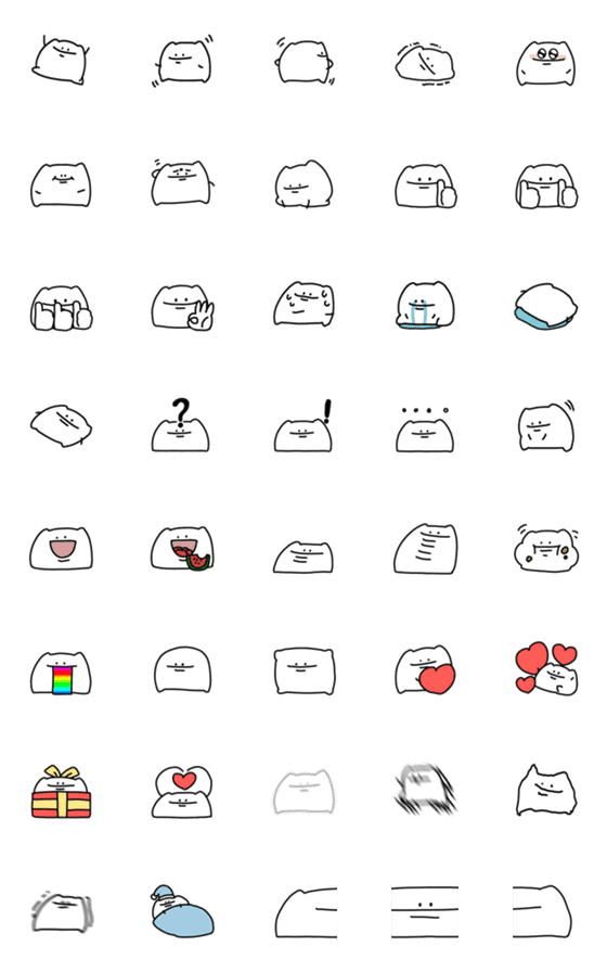 [LINE絵文字]Pillow tooth Emojiの画像一覧