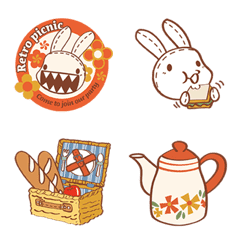 [LINE絵文字] Foufou Bunny Picnic Dayの画像