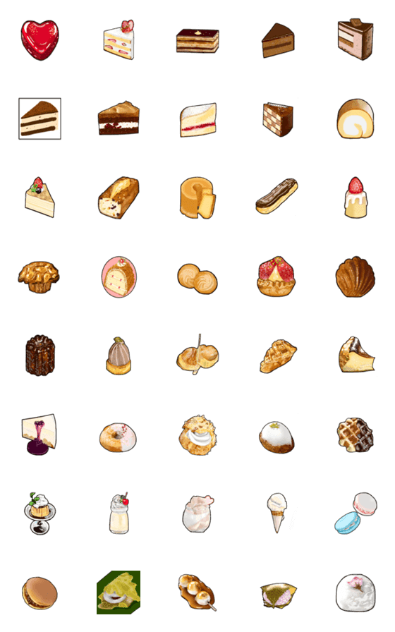 [LINE絵文字]毎日使える超リアルスイーツ絵文字の画像一覧