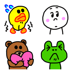 [LINE絵文字] KAWAII BROWN ＆ FRIENDS Emojiの画像