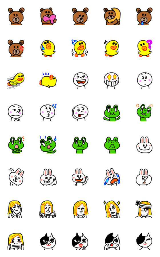 [LINE絵文字]KAWAII BROWN ＆ FRIENDS Emojiの画像一覧