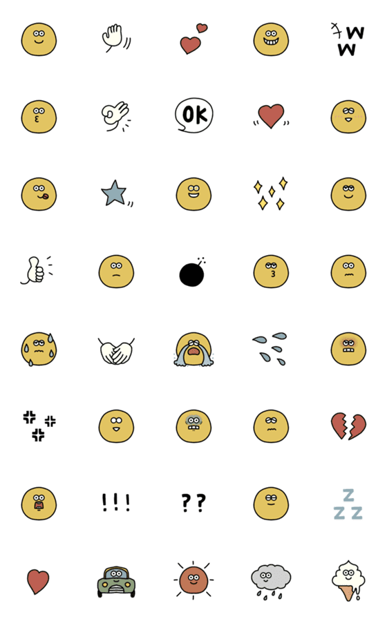 [LINE絵文字]使える顔【BASIC】いつもの♡絵文字の画像一覧