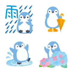 [LINE絵文字] ペンギンの梅雨絵文字の画像