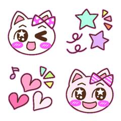 [LINE絵文字] ゆめかわ♡星キラキラねこの画像