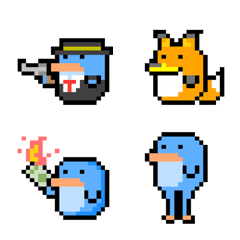 [LINE絵文字] ドット絵 オフィスペンギン絵文字2の画像