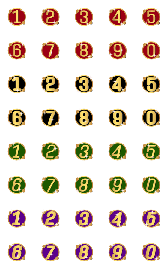 [LINE絵文字]Emoji number classic luxury animationの画像一覧