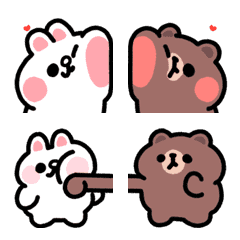 [LINE絵文字] MOKAMEOW's BROWN ＆ FRIENDS 01の画像