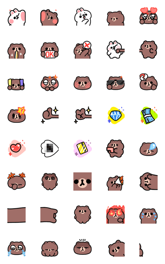 [LINE絵文字]MOKAMEOW's BROWN ＆ FRIENDS 01の画像一覧