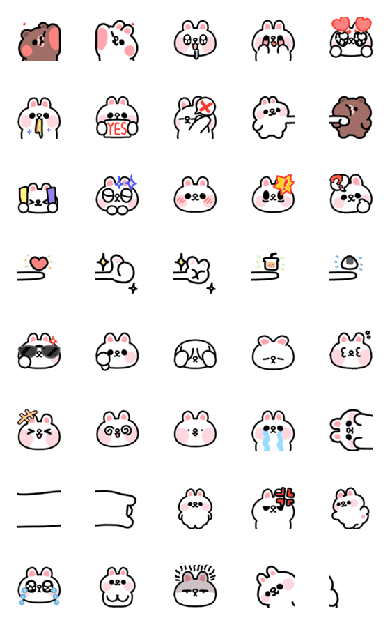 [LINE絵文字]MOKAMEOW's BROWN ＆ FRIENDS 02の画像一覧