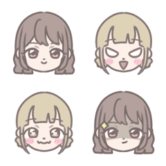 [LINE絵文字] 3人の女の子たちの絵文字の画像