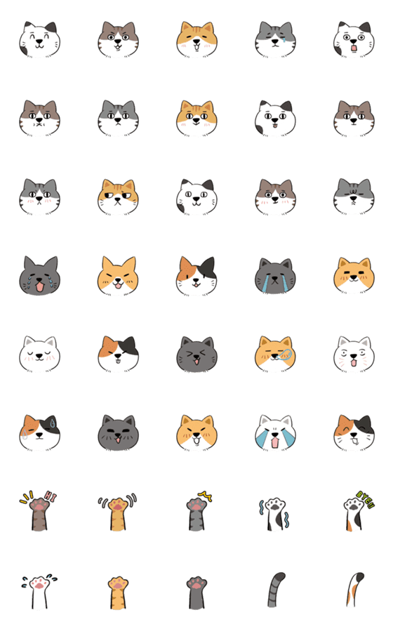 [LINE絵文字]Cute cat happy！！！！の画像一覧