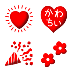 [LINE絵文字] かわちい♥動く♥赤色コレクションの画像