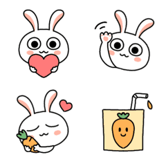 [LINE絵文字] Pukpui cute white bunnyの画像