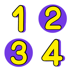 [LINE絵文字] Numbers emoji purple yellowの画像