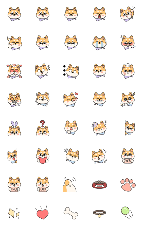 [LINE絵文字]Soba-chan cute Shiba dogの画像一覧