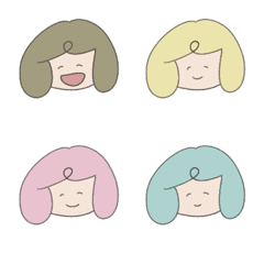 [LINE絵文字] girls with different faces emojiの画像