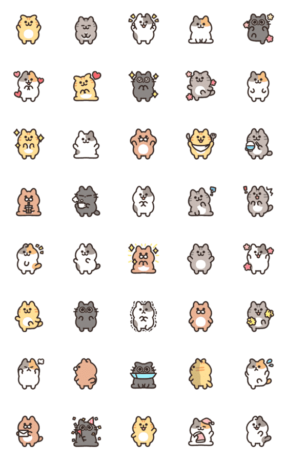 [LINE絵文字]動くまるめのねこさんの画像一覧